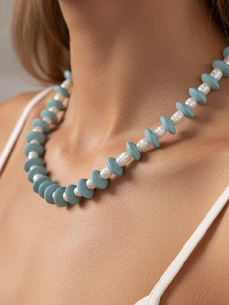 Farrah B Pearls Gone Wild Ashanti and Pearl Beaded Necklace