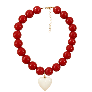 Heart Pendant Beaded Necklace