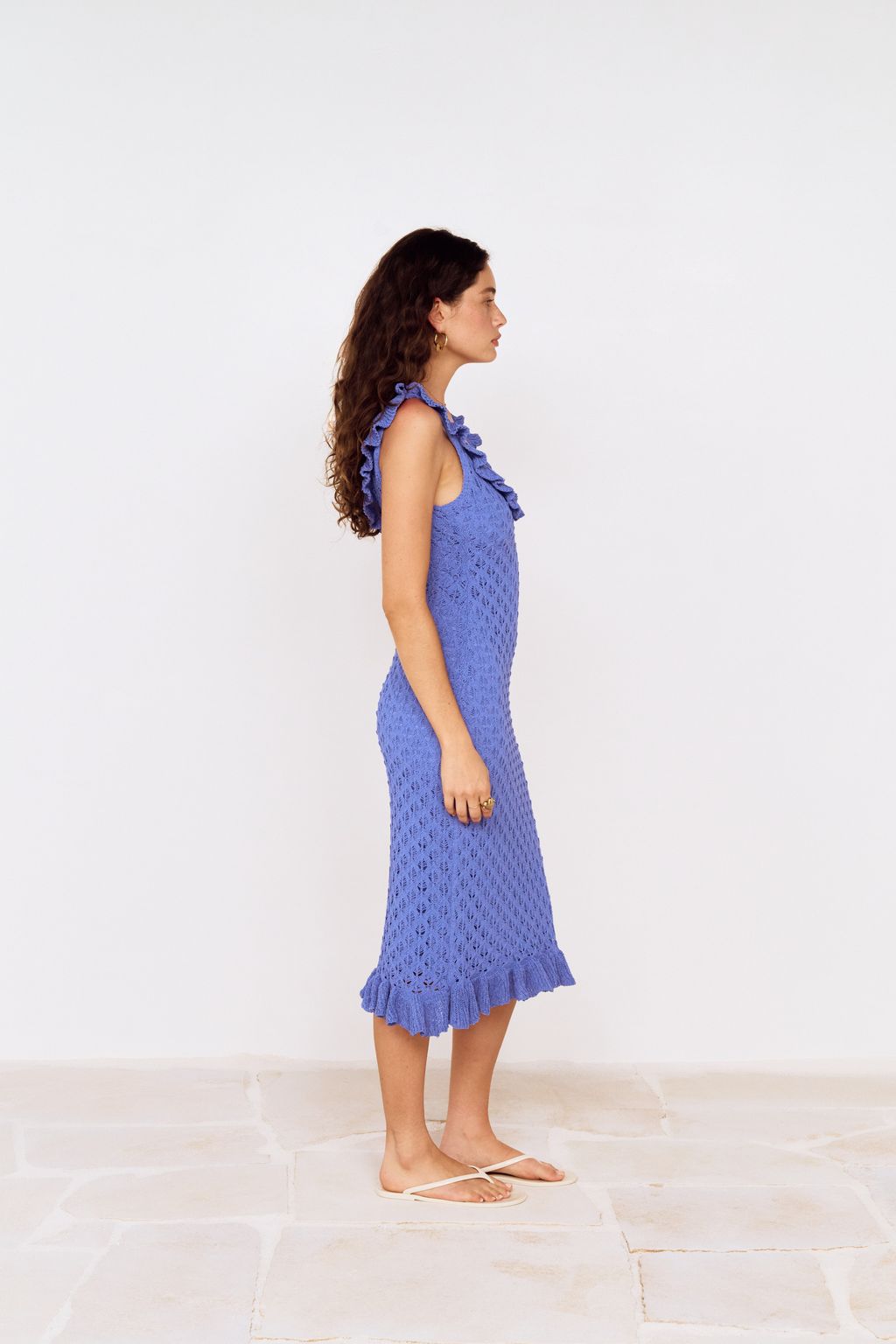 MINKPINK Arlo Pointelle Knit Midi Dress