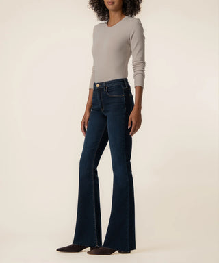 Kut from the Kloth Ana High Rise Fab AB Flare w/ Raw Hem