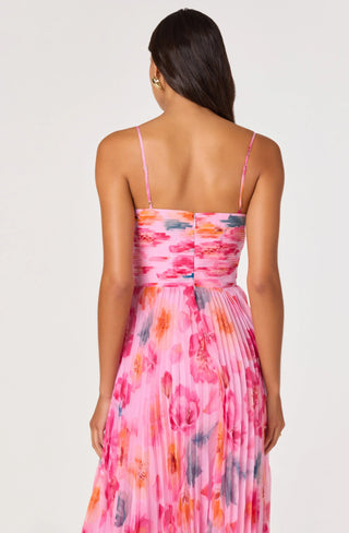 ASTR Bayley Floral Pleated Maxi Dress