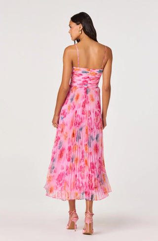 ASTR Bayley Floral Pleated Maxi Dress