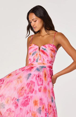 ASTR Bayley Floral Pleated Maxi Dress