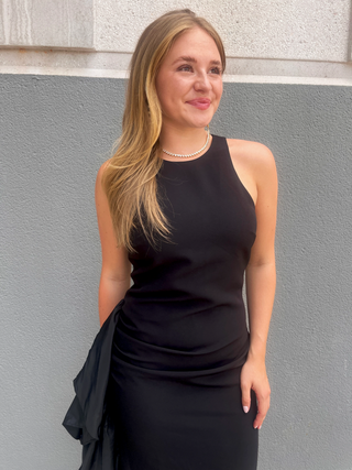 Jewel Badgley Mischka Halter Ruffle Dress