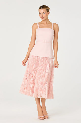 ASTR Caitlin Mixed Media Tweed Midi Dress