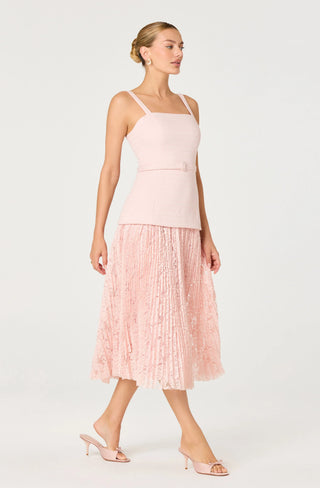 ASTR Caitlin Mixed Media Tweed Midi Dress