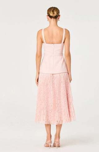 ASTR Caitlin Mixed Media Tweed Midi Dress