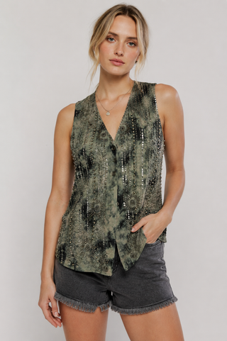 Free People Arden Embellished Vest