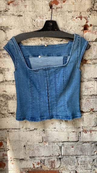 Free People Marilyn Denim Corset