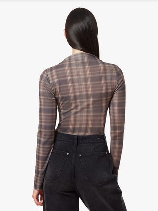 Habitual Plaid Turtleneck Top