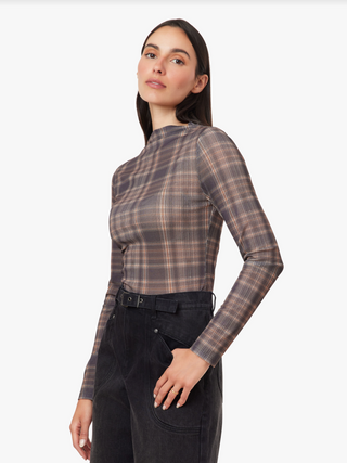 Habitual Plaid Turtleneck Top