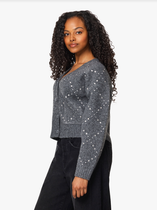 Habitual Rhinestone Argyle Cardigan