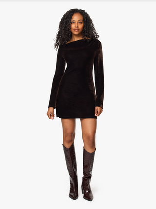 Habitual Off Shoulder Velvet Mini Dress