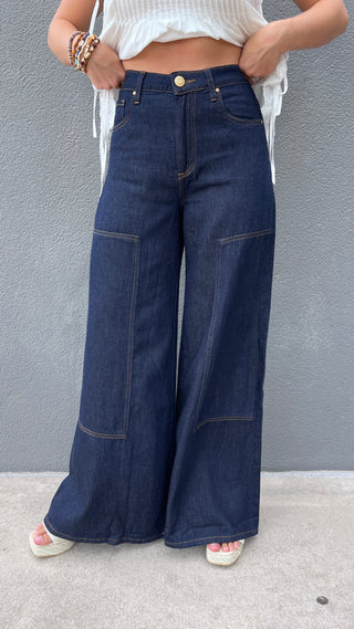 Kut from the Kloth Blake High Rise Slouchy Wide Straight Frt Inset