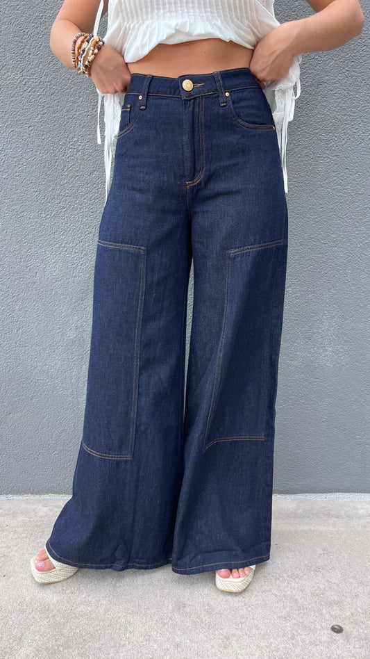 Kut from the Kloth Blake High Rise Slouchy Wide Straight Frt Inset