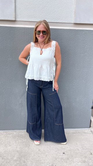 Kut from the Kloth Blake High Rise Slouchy Wide Straight Frt Inset