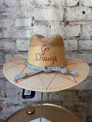 Tipsy Threads Cursive "Go Dawgs" Agave/Large Zig Zag Hat