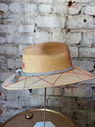 Tipsy Threads Cursive "Go Dawgs" Agave/Large Zig Zag Hat