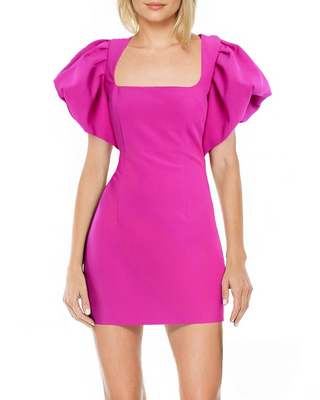 Jewel Badgley Mischka Ali Puff Sleeve Cocktail Mini