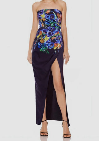 Jewel Badgley Mischka Floral Strapless Dress