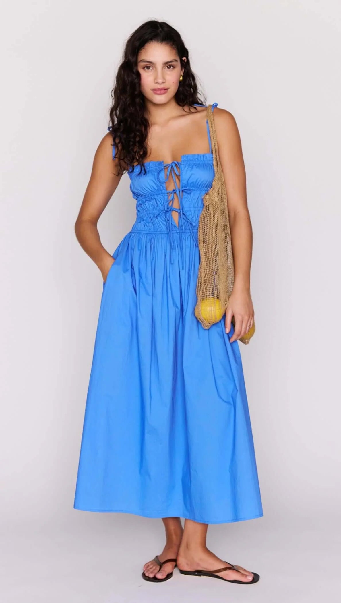 MINKPINK Liana Tie Detail Midi Dress