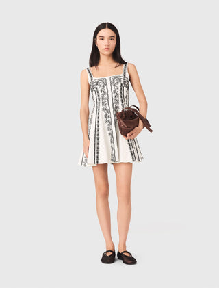 Maje Embroidered Strap Dress