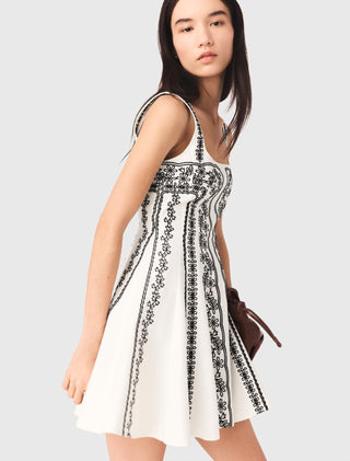Maje Embroidered Strap Dress
