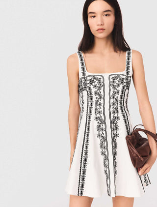 Maje Embroidered Strap Dress