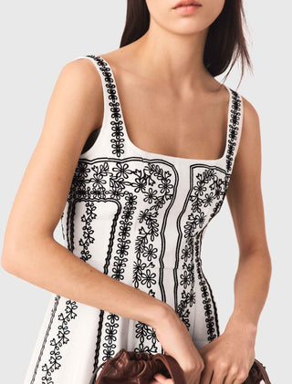 Maje Embroidered Strap Dress
