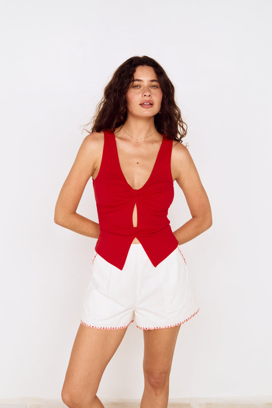 MINKPINK Santorini Embroidered Shorts