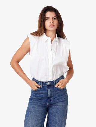 Habitual Sleeveless Shoulder Pad Shirt