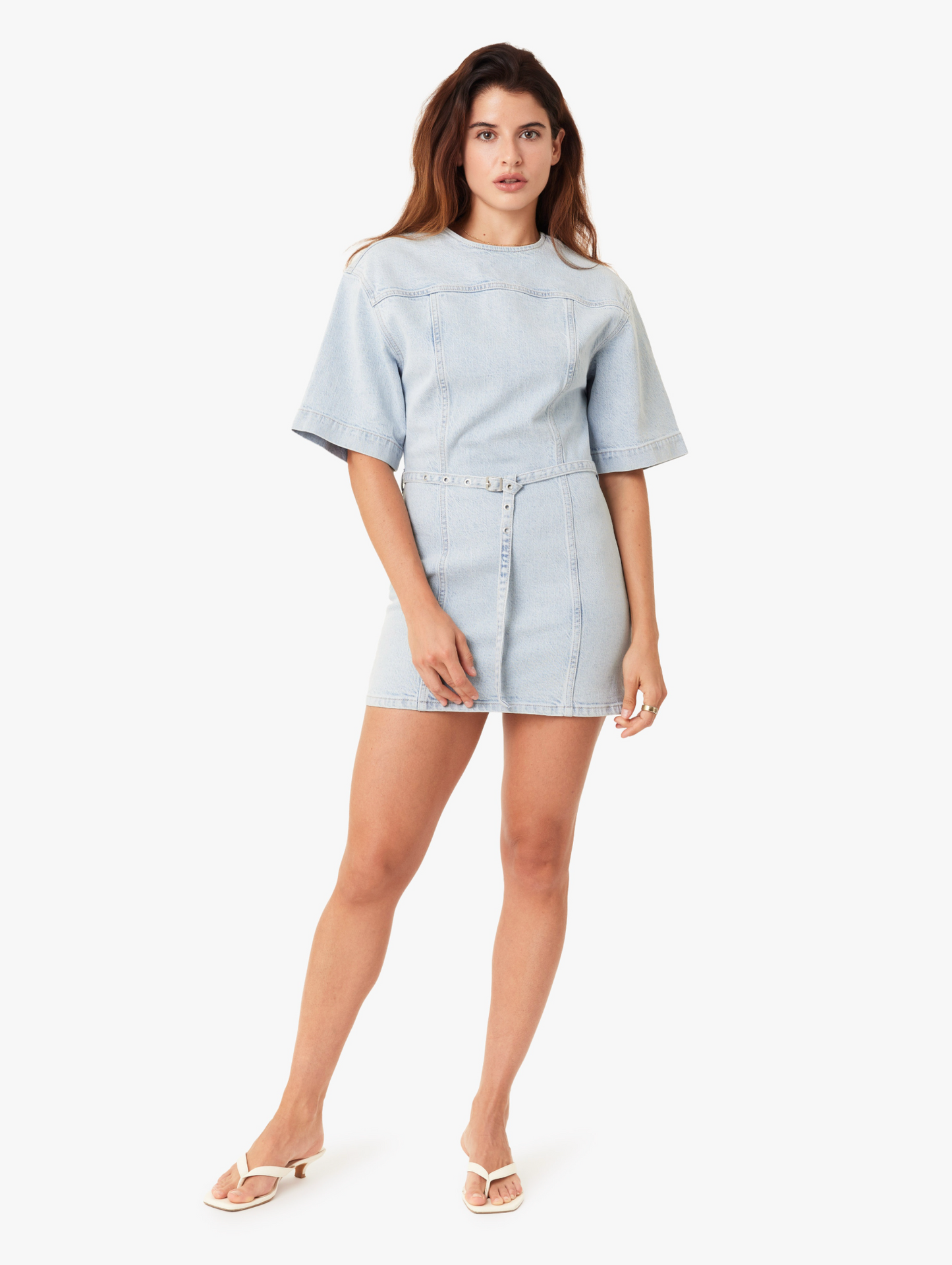 Habitual Short Sleeve Belted Mini Dress
