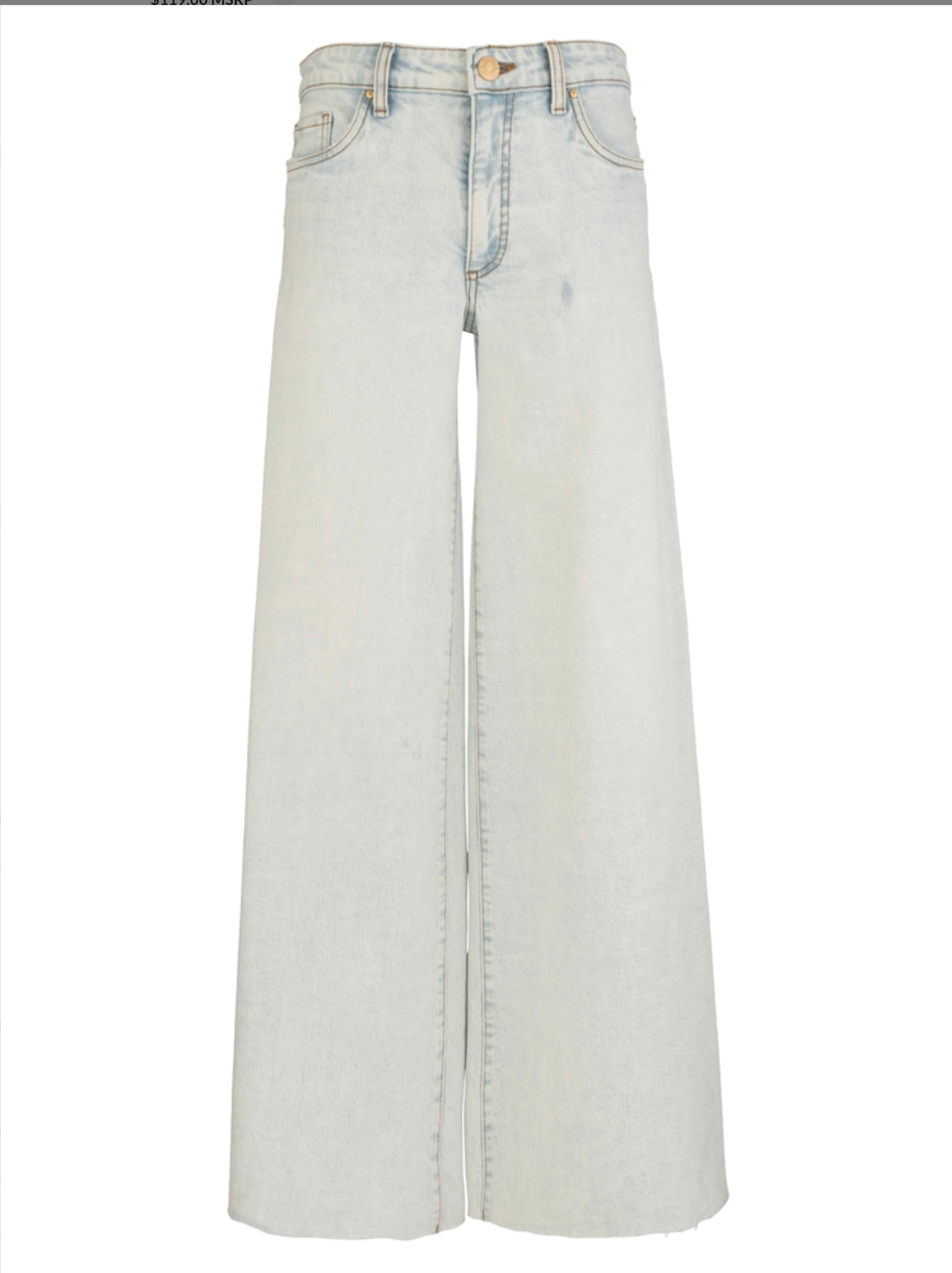 Kut from the Kloth Blake High Rise Fab AB Super Wide Leg Raw Hem