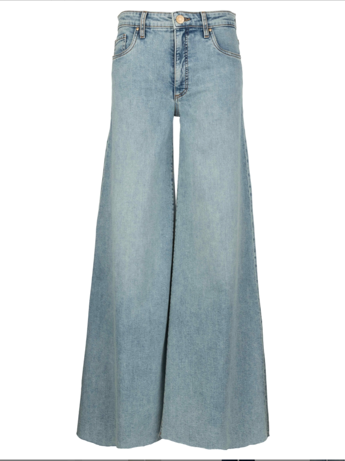 Kut from the Kloth Blake High Rise Fab AB Super Wide Leg Raw Hem
