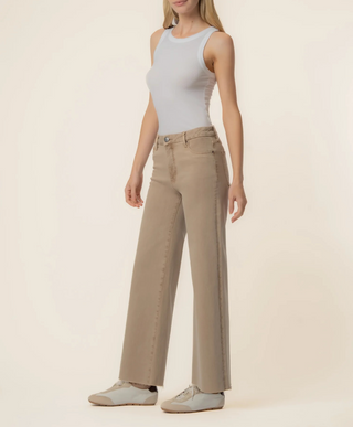 Kut from the Kloth Meg High Rise Fab Ab Wide Leg Raw Hem
