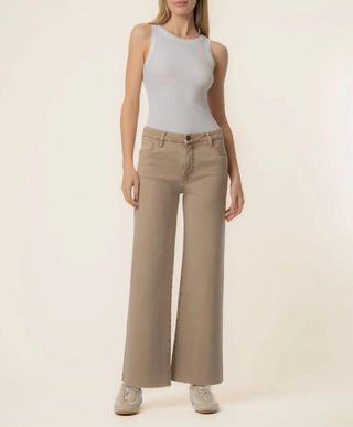Kut from the Kloth Meg High Rise Fab Ab Wide Leg Raw Hem