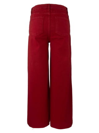 Kut from the Kloth Meg High Rise Fab Ab Wide Leg Raw Hem