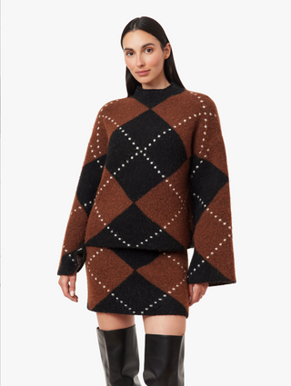 Habitual Argyle Mock Neck Sweater