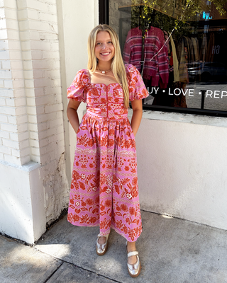 Pink Paloma Midi Dress