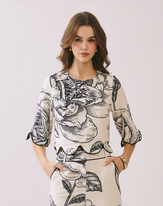 Monochrome Bloom Top