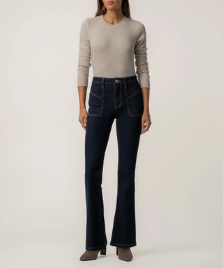 Kut from the Kloth Stella High Rise Flare w/ Raw Hem