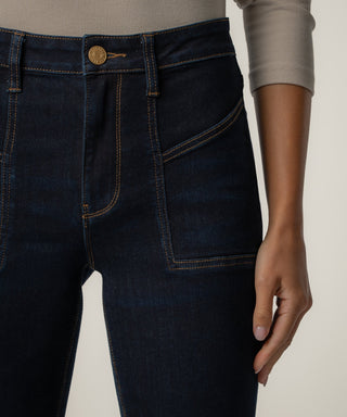Kut from the Kloth Stella High Rise Flare w/ Raw Hem