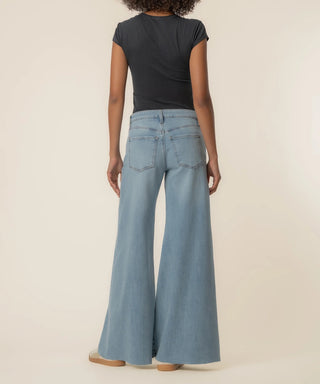 Kut from the Kloth Blake High Rise Fab AB Super Wide Leg Raw Hem