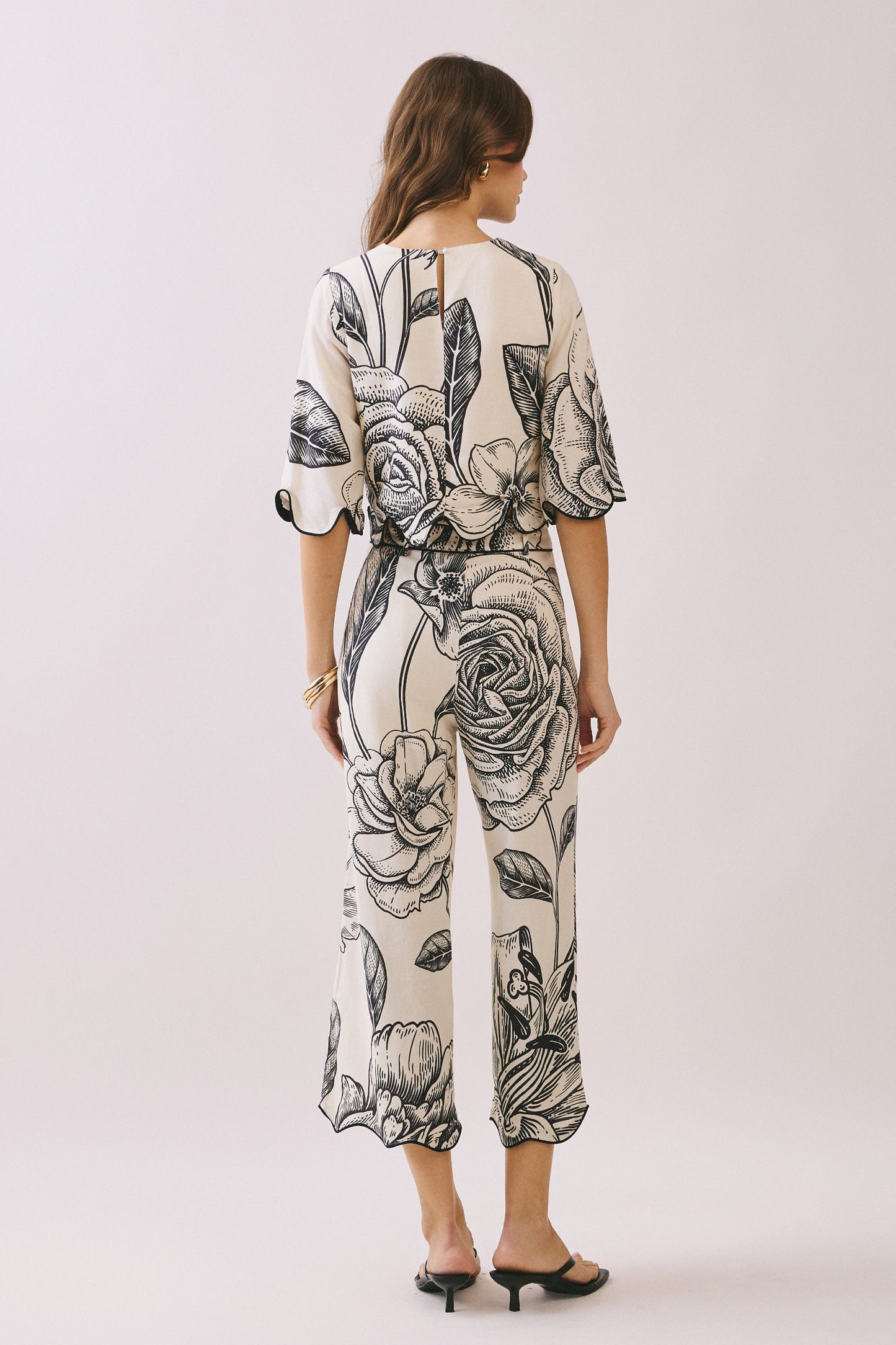 Monochrome Bloom Pants
