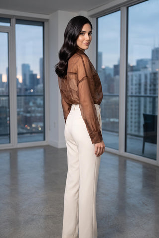 September Sheer Button Up