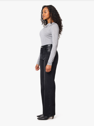 Habitual Blaine Vegan Leather Mix Straight Leg Jean
