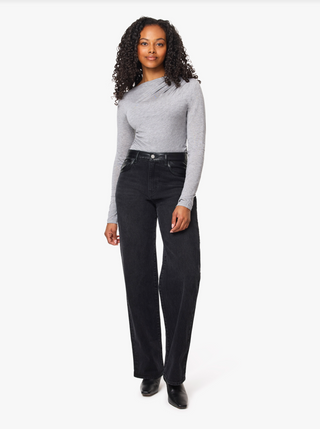 Habitual Blaine Vegan Leather Mix Straight Leg Jean