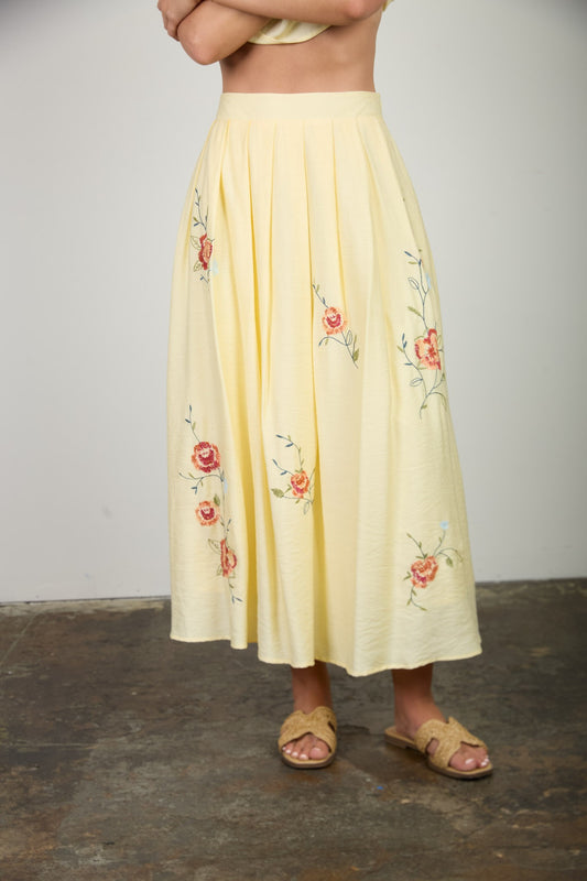 Golden Meadow Midi Skirt