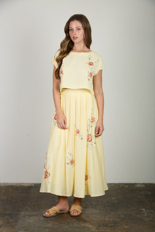 Golden Meadow Midi Skirt