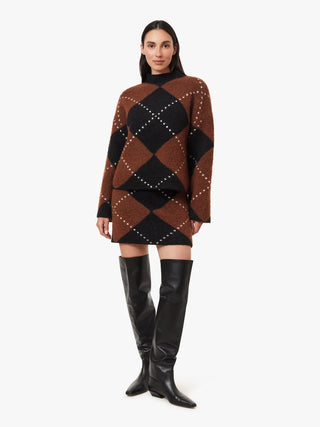 Habitual Argyle Mock Neck Sweater